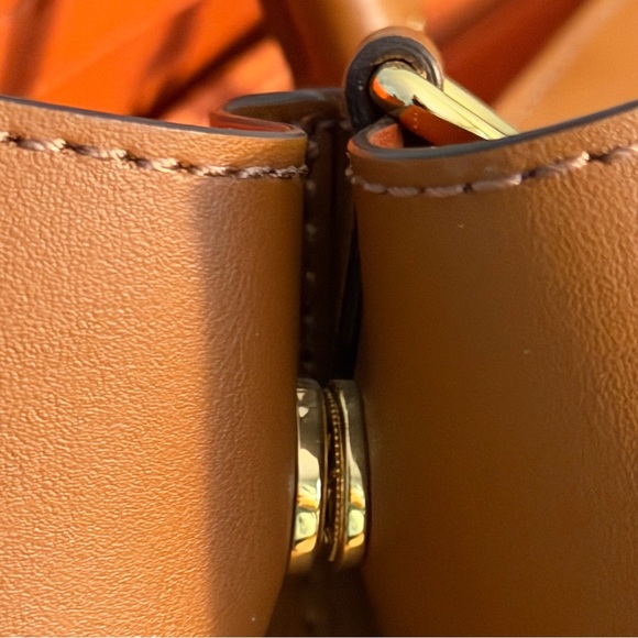 Lauren Ralph Lauren Dryden Marcy Large Satchel Cognac Leather Dust Bag - Picture 5 of 13